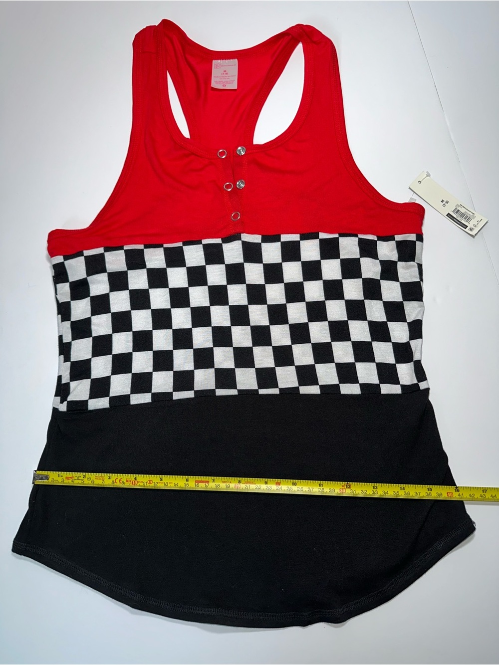 Red Checkered Racerback Tank Top by - Picture 10 of 10